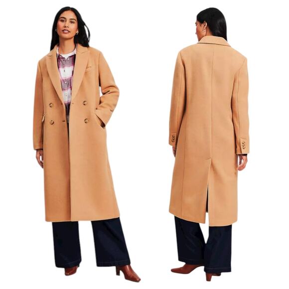 Ann Taylor LOFT Doubleface Double Breasted Coat Camel Size SP - Picture 2 of 9